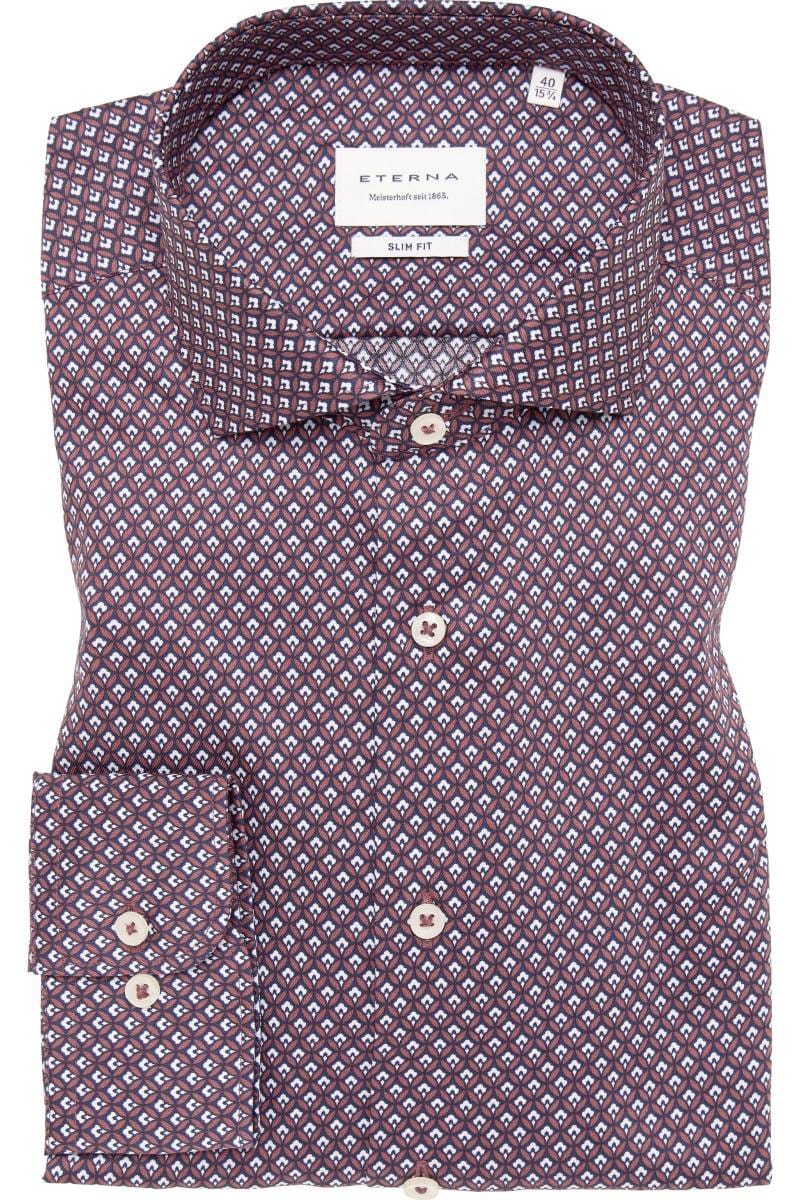 ETERNA Slim Fit Hemd beere, Bedruckt