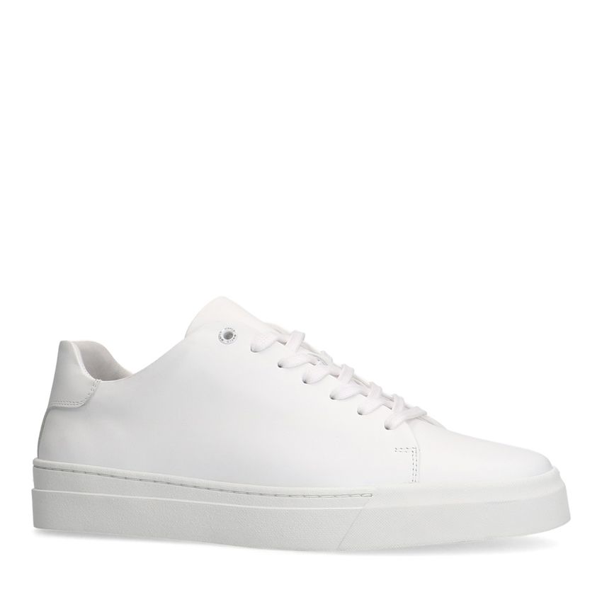Manfield Witte leren sneakers