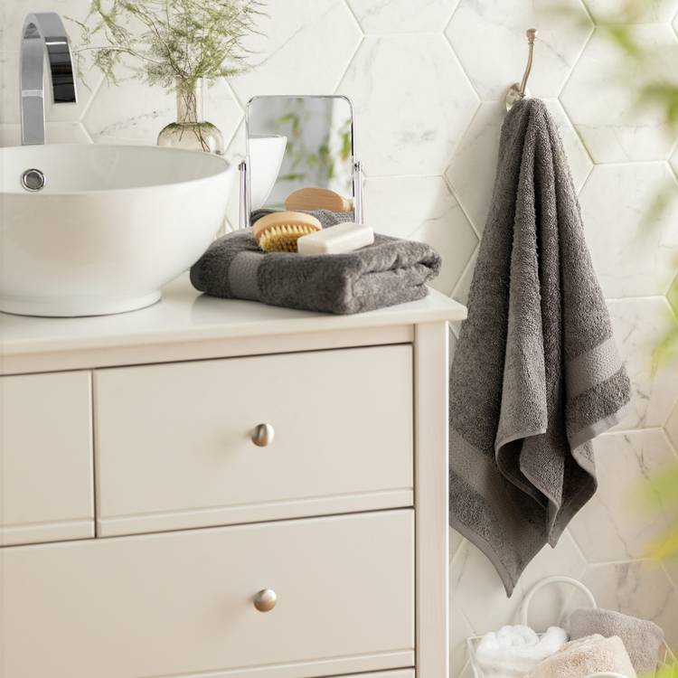 Habitat Hygro Anti Microbial 2 Pack Hand Towel - Grey