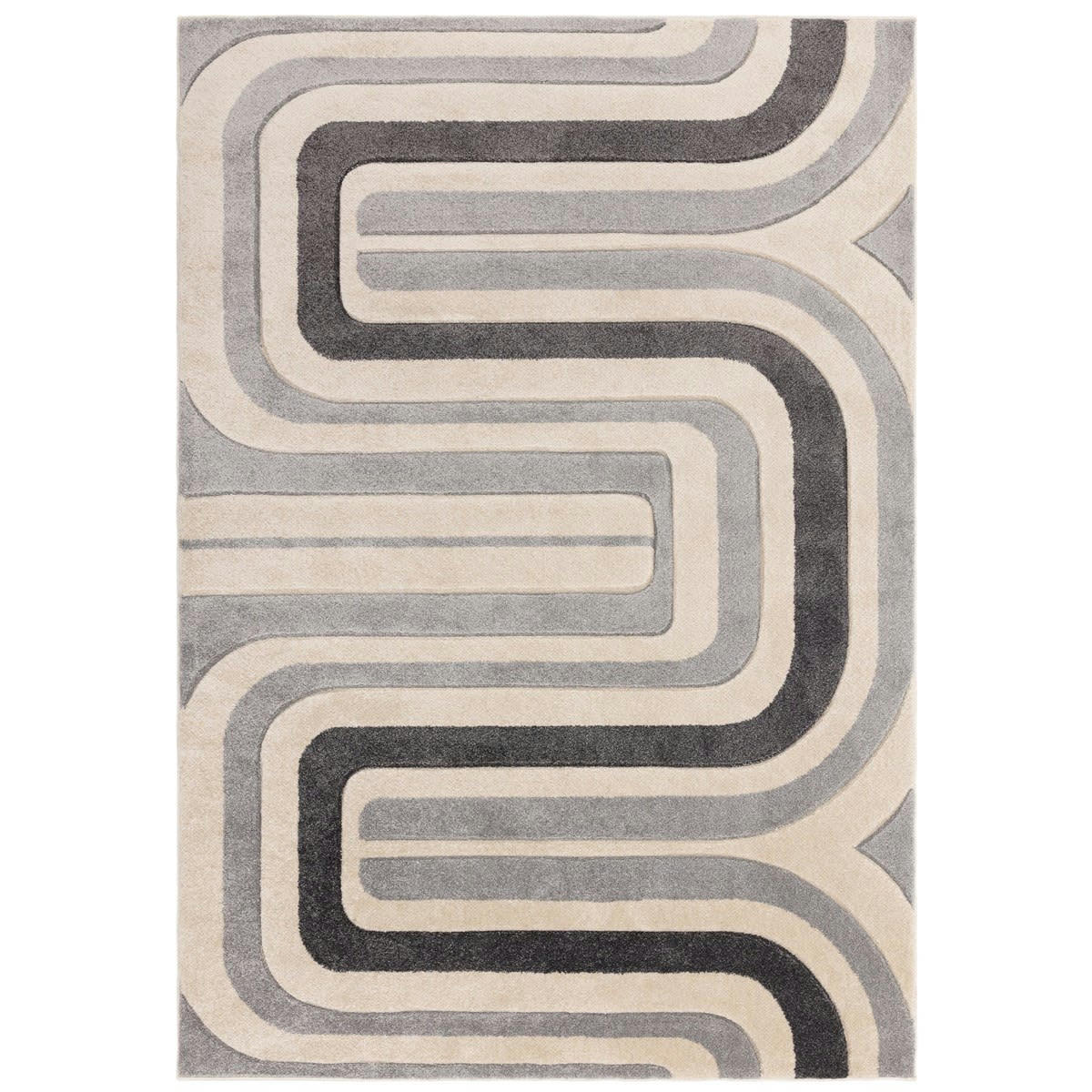 LINY - Tapis de salon en polypropylène gris 200x290 cm