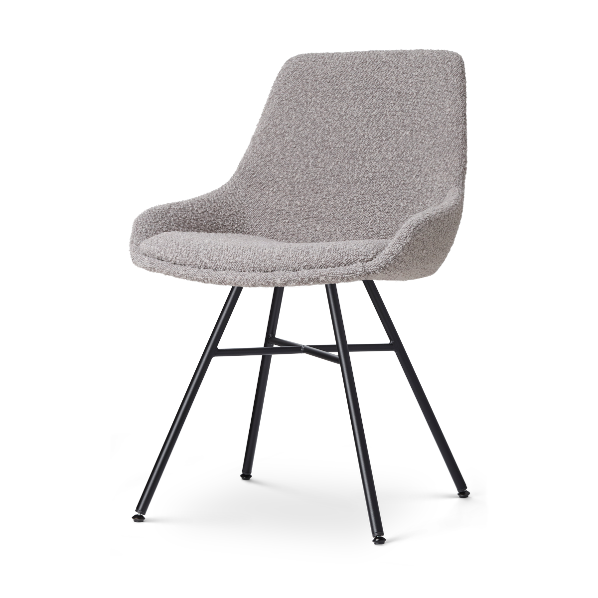 Nolon Noa-Isa Eetkamerstoel Bouclé Taupe - Stof - Zwart Onderstel