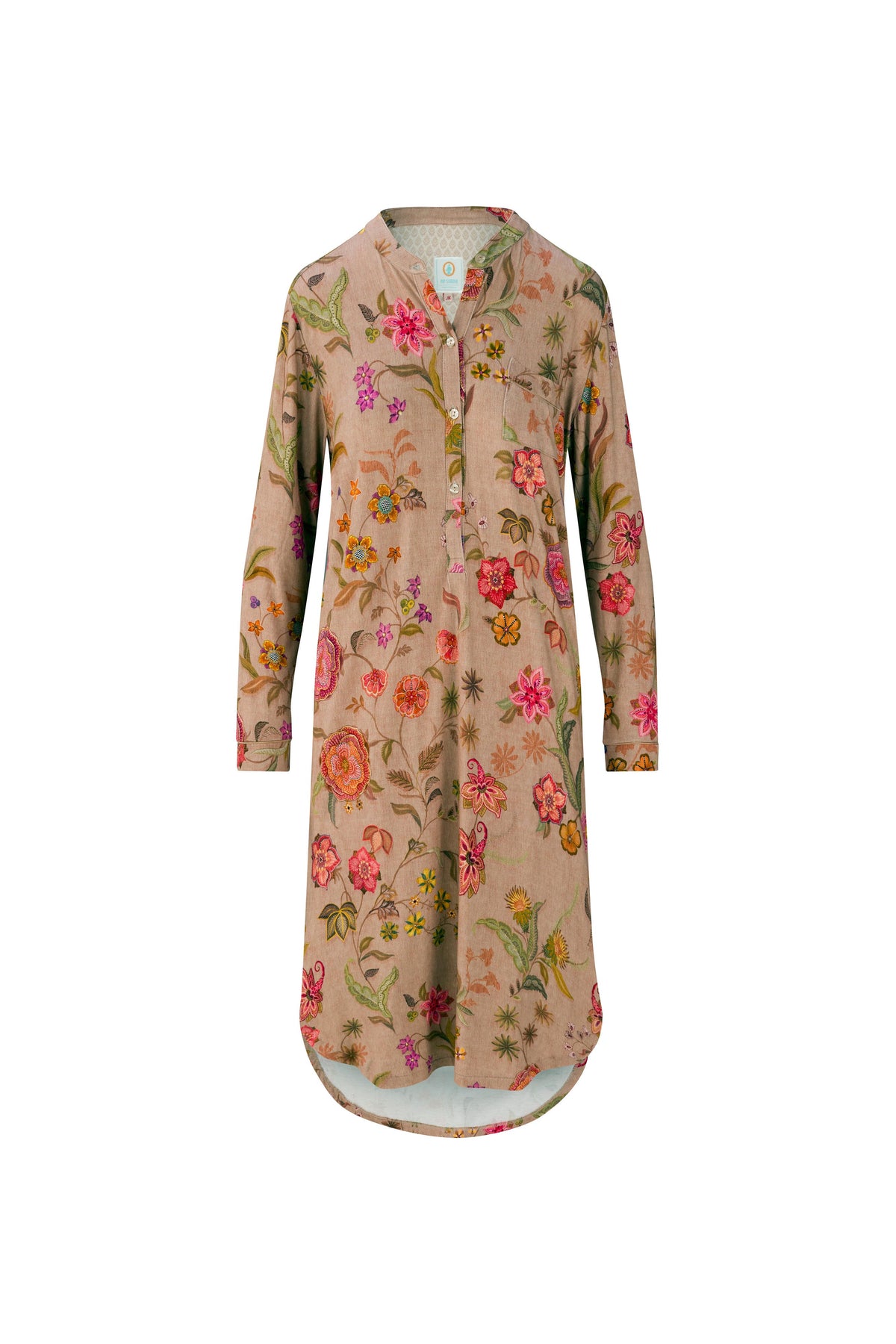 Pip Studio - Diogo Nachthemd Lange Mouw Dames - Coco Flower - Zand - XS