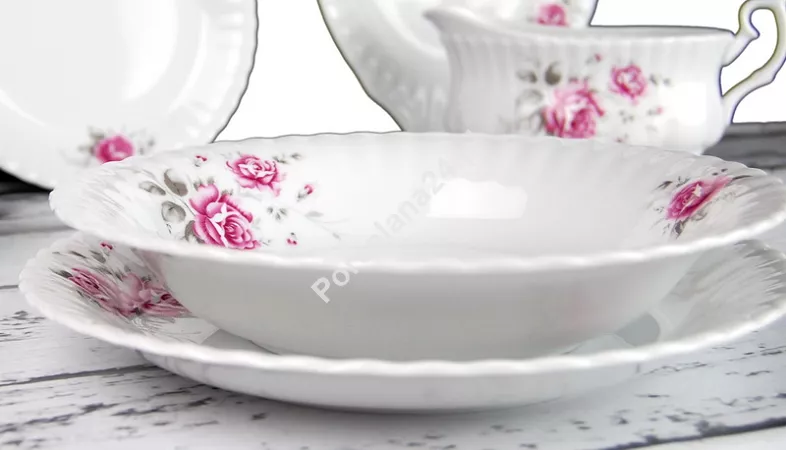 Serwis obiadowy na 12 osób (44 el) Chodzież - Iwona B444 BW ROZALIA
