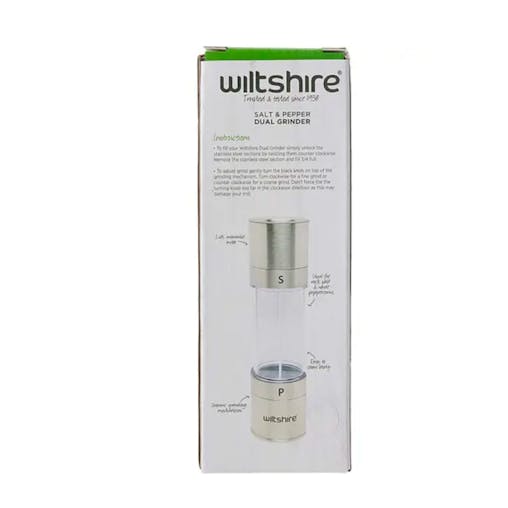 New Wiltshire 19Cm Dual Manual Salt & Pepper Mill - Silver