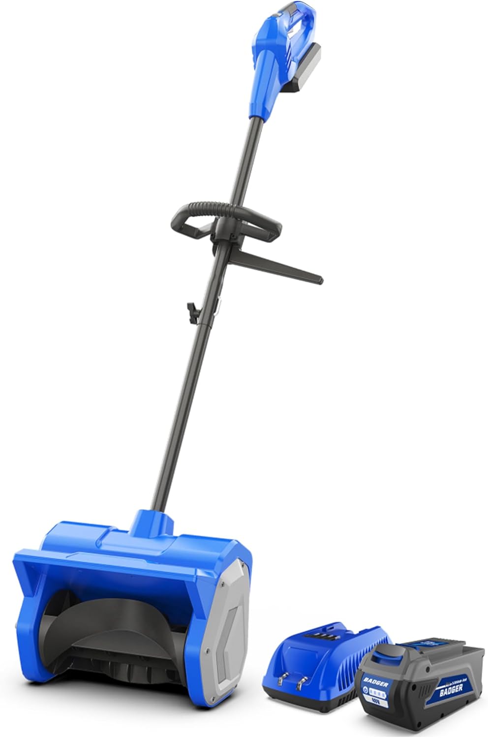 Wild Badger Power 40V Cordless Snow Shovel  12 Brushless  20 FT Throw  8 Depth  4.0Ah Battery & Fast Charger Included  for Steps  Porches  Walkways & Driveways