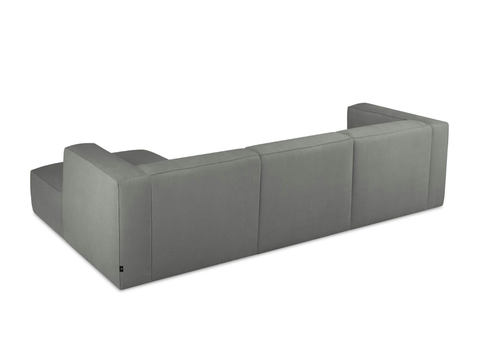 MUSE - Canapé D'Angle Droit 5 places en Velours Côtelé Gris