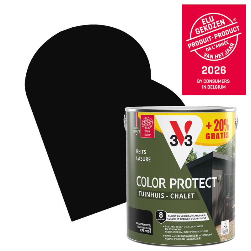 Lasure pour chalet Color Protect noir 2,5 L   0,5 L gratuit V33