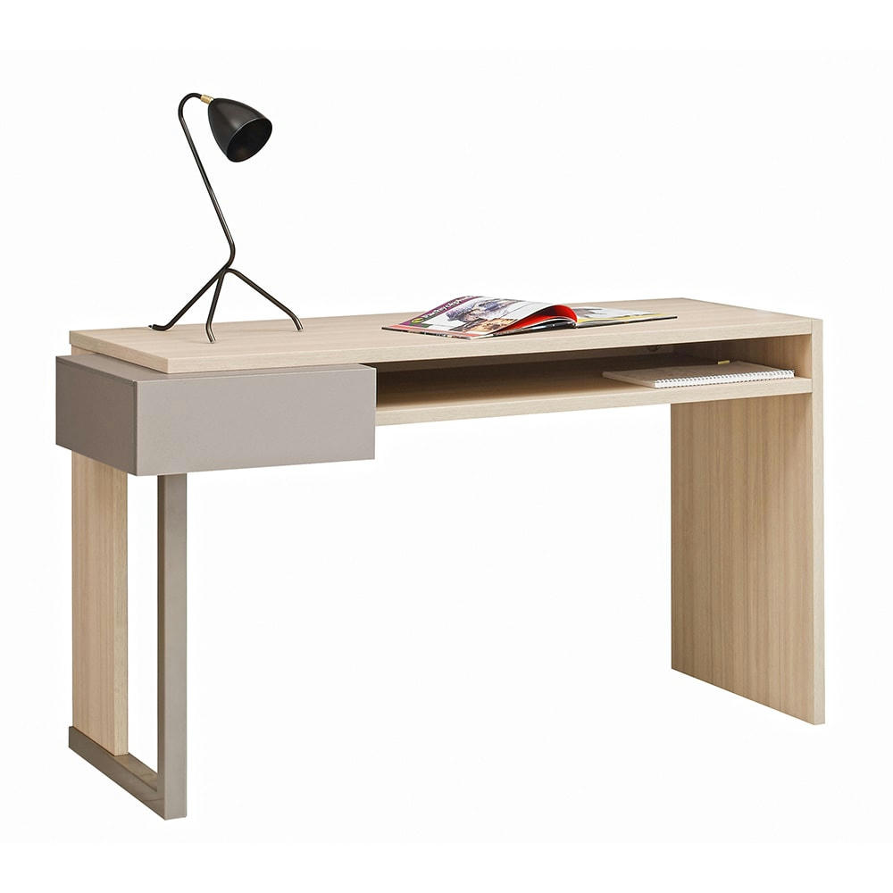 GRAPHIC - Bureau 1 tiroir effet bois finition bois