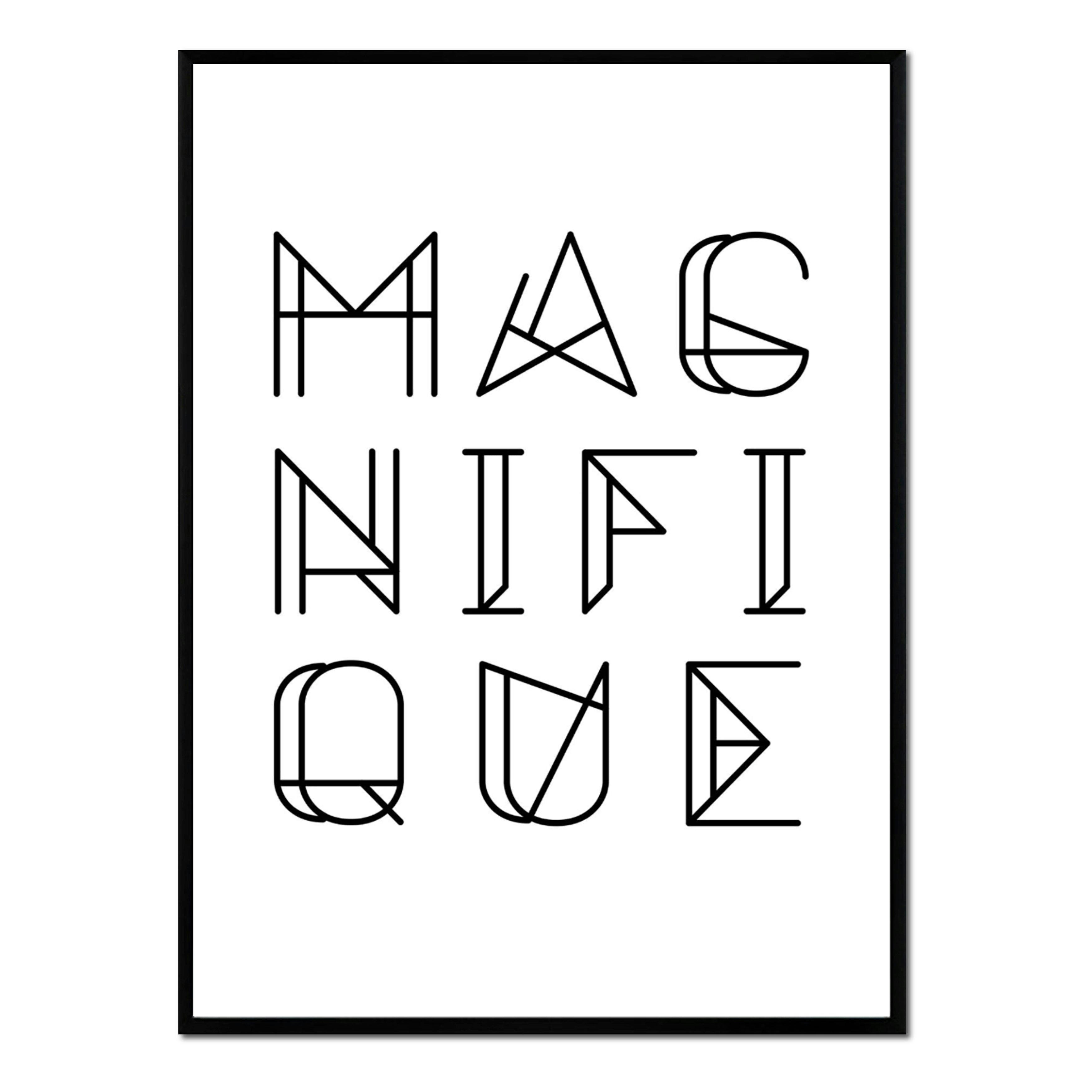 TEXTO - Affiche avec cadre noir - Magnifique - 30x40