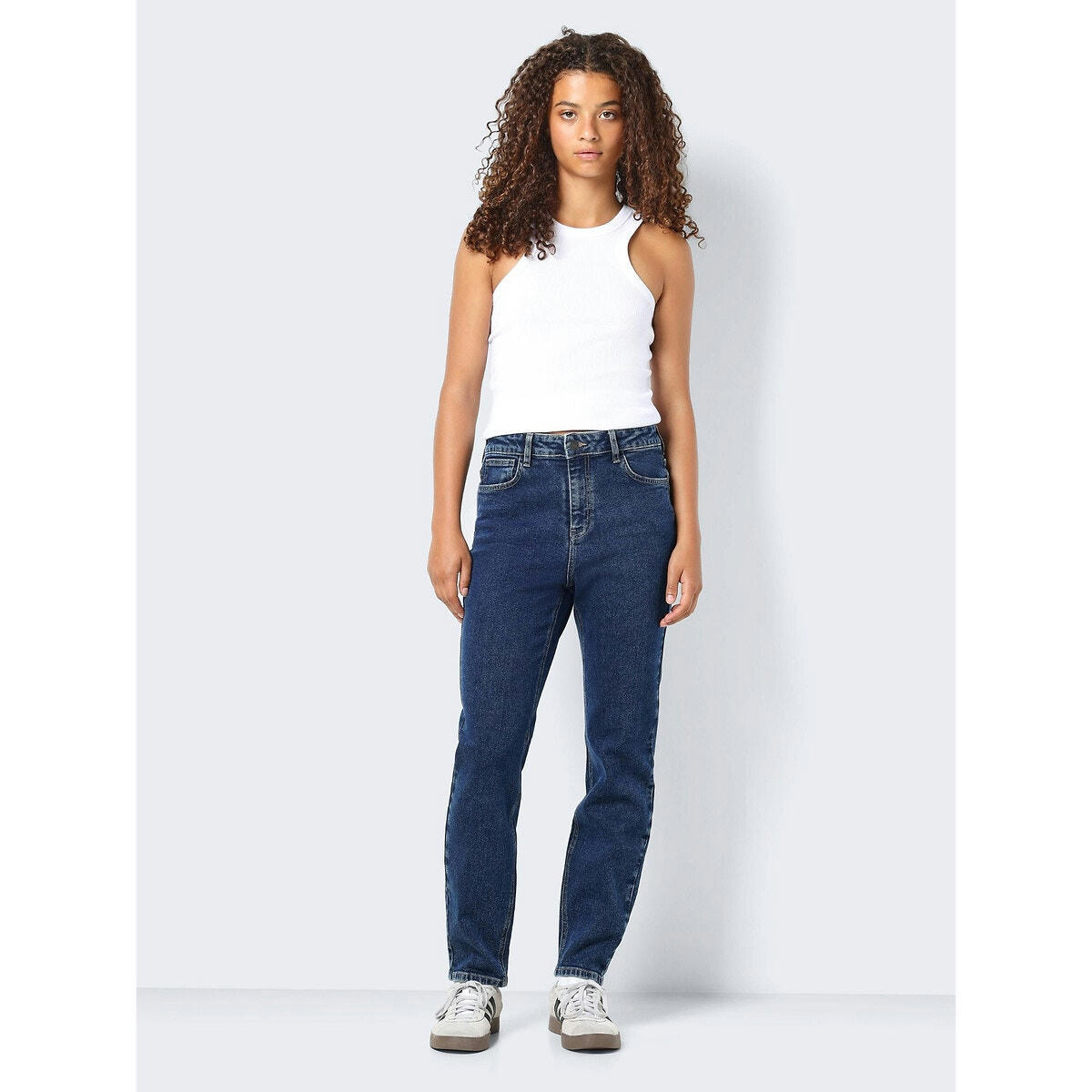 Jean droit, taille haute
