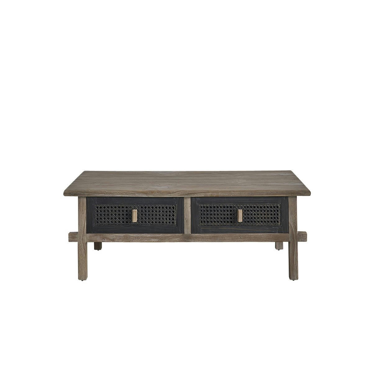 JUNKO - Table basse rectangulaire en pin massif recyclé