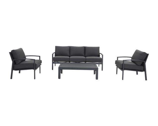Jette 5 Seater Lounge Setting Bundle - Gunmetal Grey