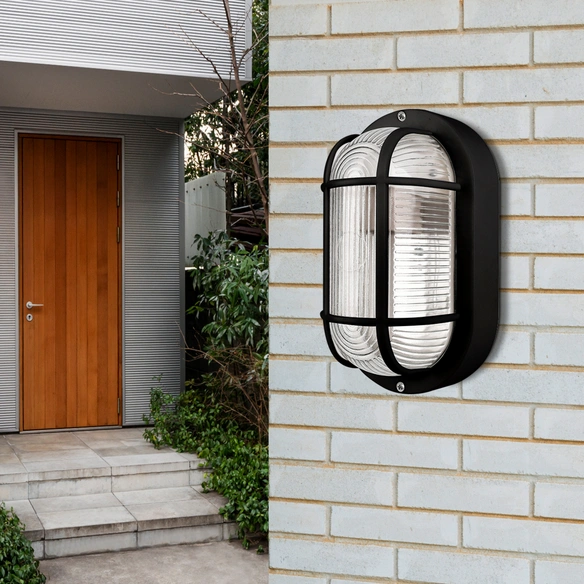 LED-Außenleuchte »Korbi«, E27, BxHxT: 20,5 x 9,5 x 12 cm, oval, schwarz