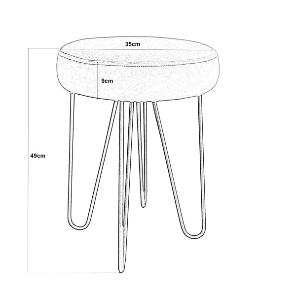 Taboret Venus HAIRPIN noga zło