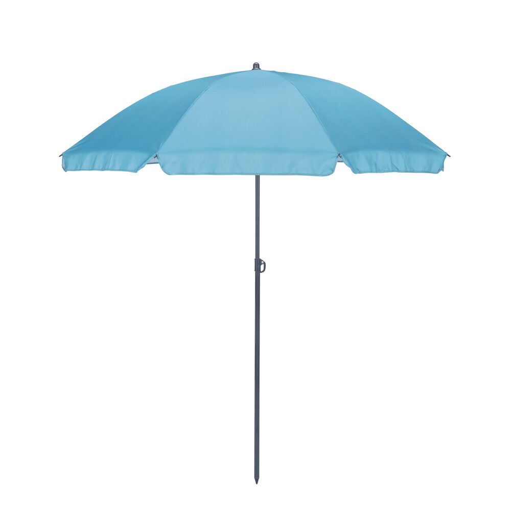 Parasol rond inclinable Sun déperlant bleu Ø160xH195cm