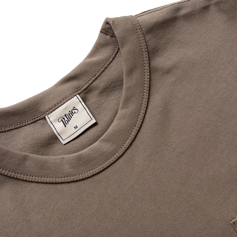 Politics Pocket Tee - Mocha