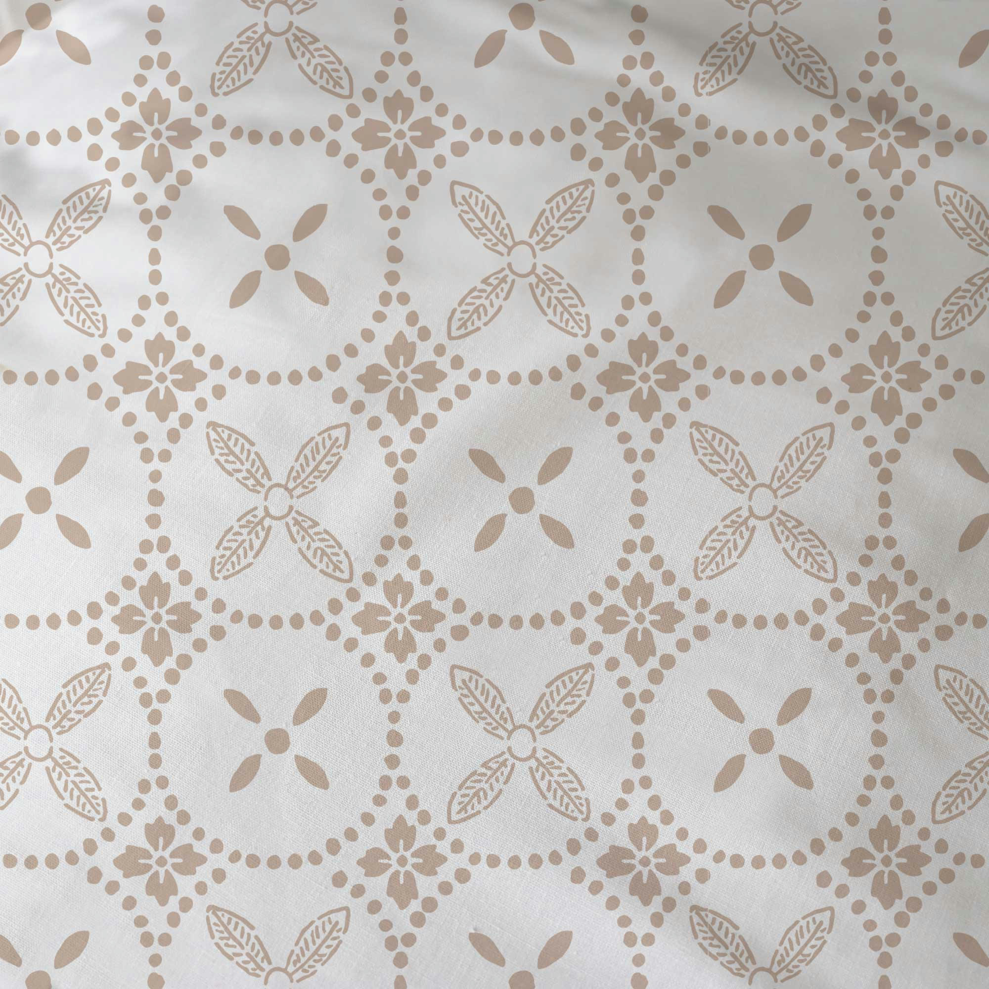 TENDANCE CÉRAMIQUE - Drap-housse imprimé en coton Argile 140x190/200cm - Bonnet 30cm