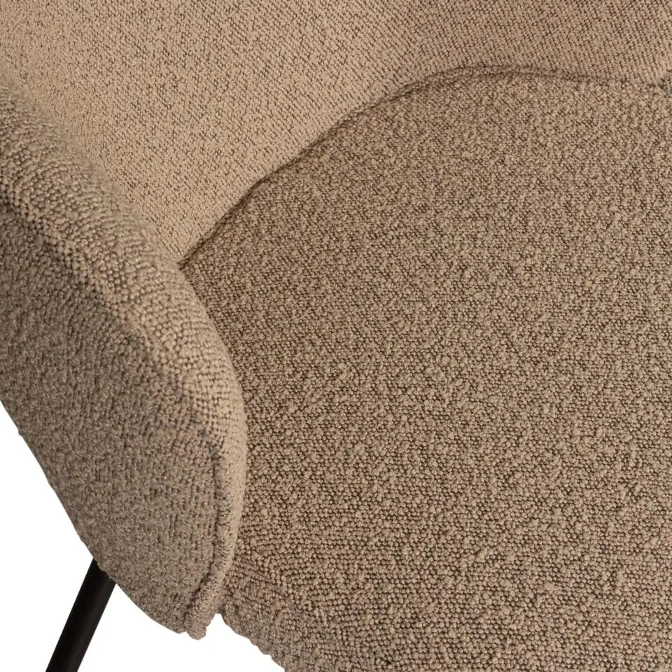 WOOOD Admit Eetkamerstoelen - Boucl&eacute; - Beige - Set van 2