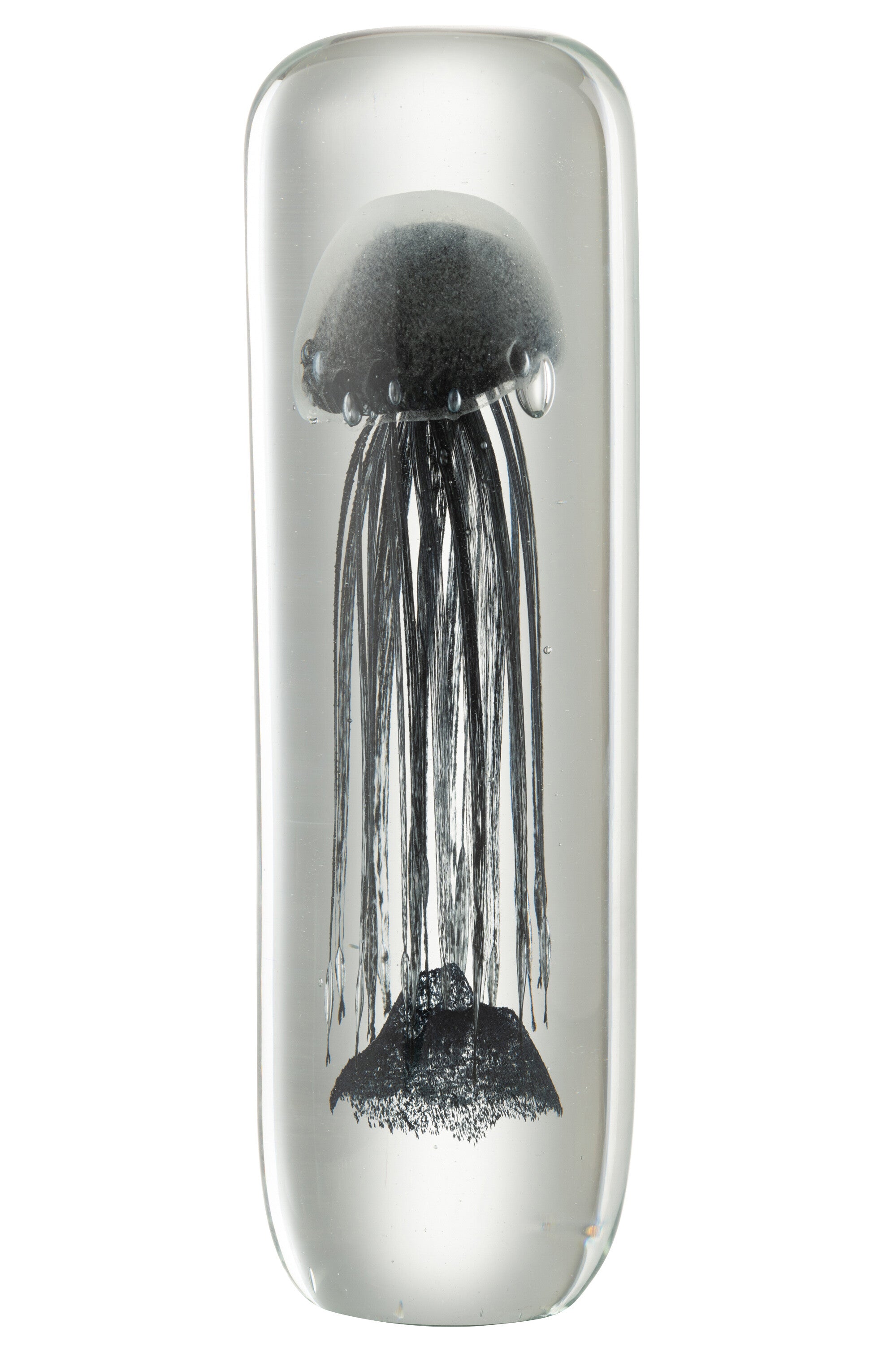 J-Line presse-papier Kwal Cilinder - glas - zwart