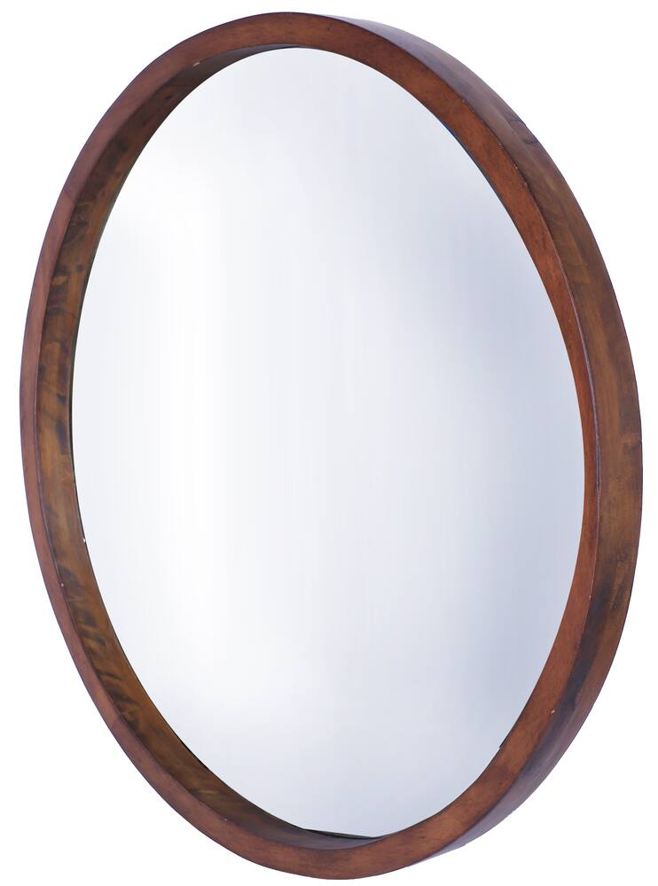 Northwood Collections Round Wood Frame Wall Mirror, Assorted Colours, 22-in