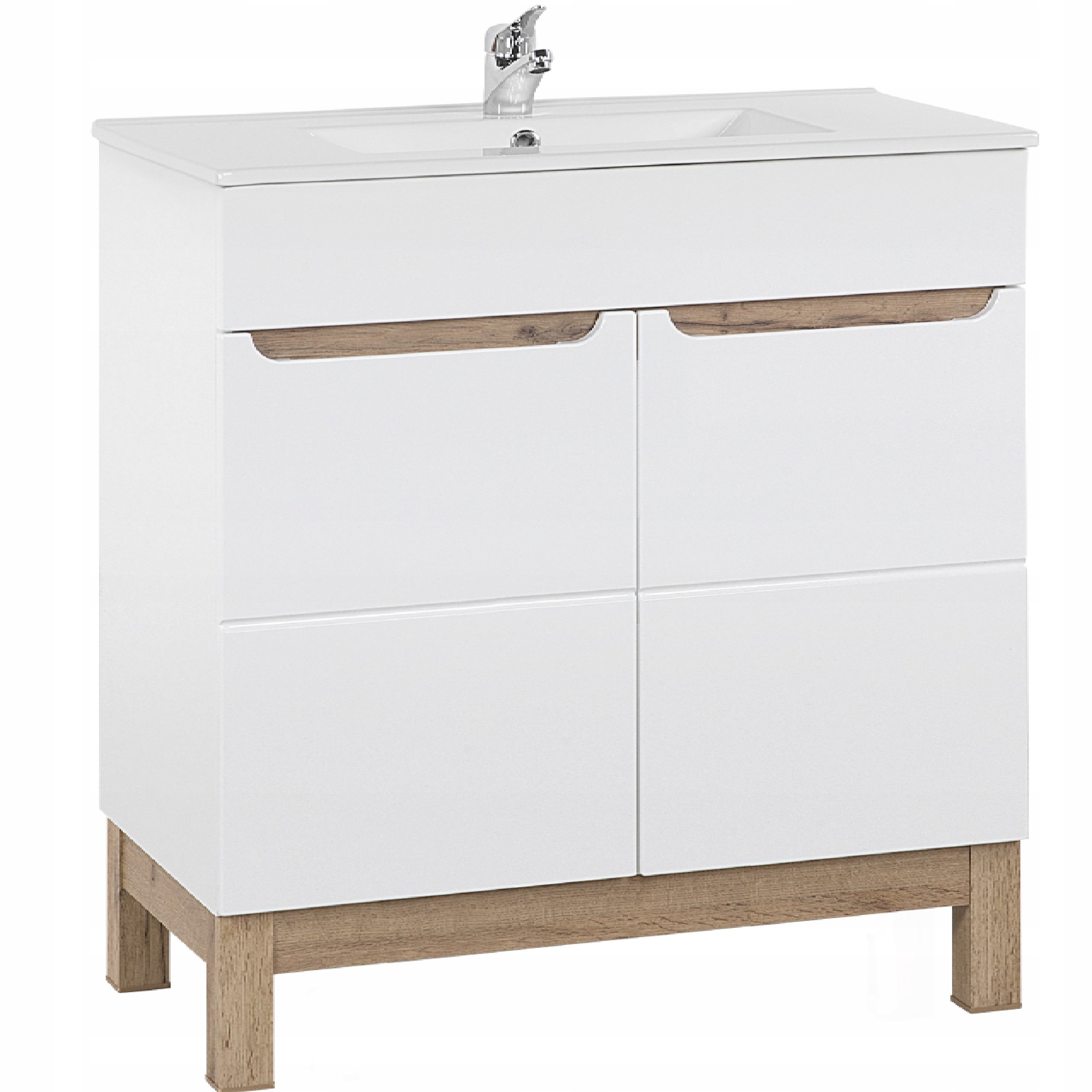 Szafka łazienkowa 80 cm BALI WHITE 821 z umywalką LAVA 80D