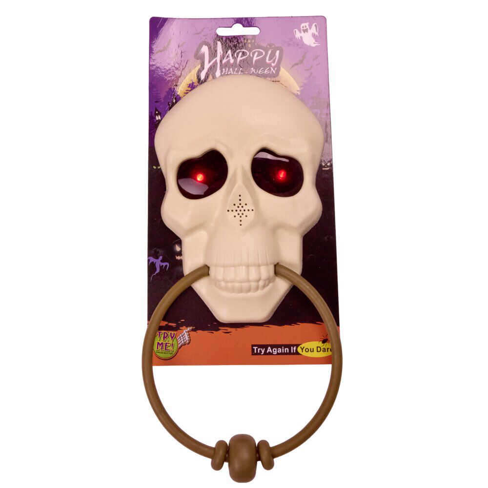 Sonnette tête de mort son et lumière L14X4XH29 cm