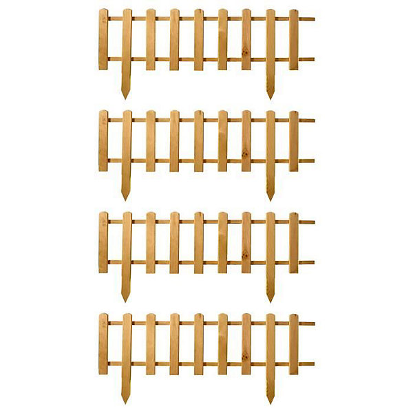 Clôture en bois - Floranica - 4 x 105 cm - Imprégnée - Résistante - Hauteur: 30 cm