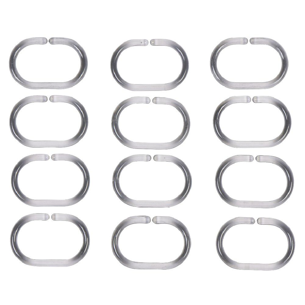 Anneau de douche blanc ovale x12