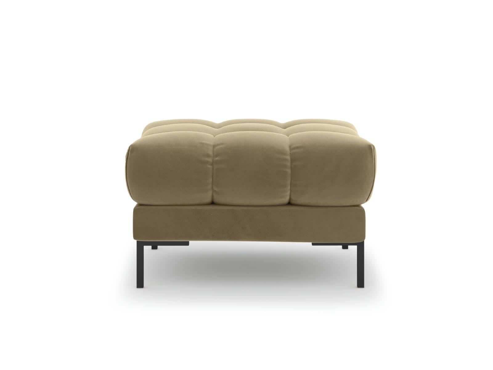 MAMAIA - Pouf 1 place en tissu velours beige