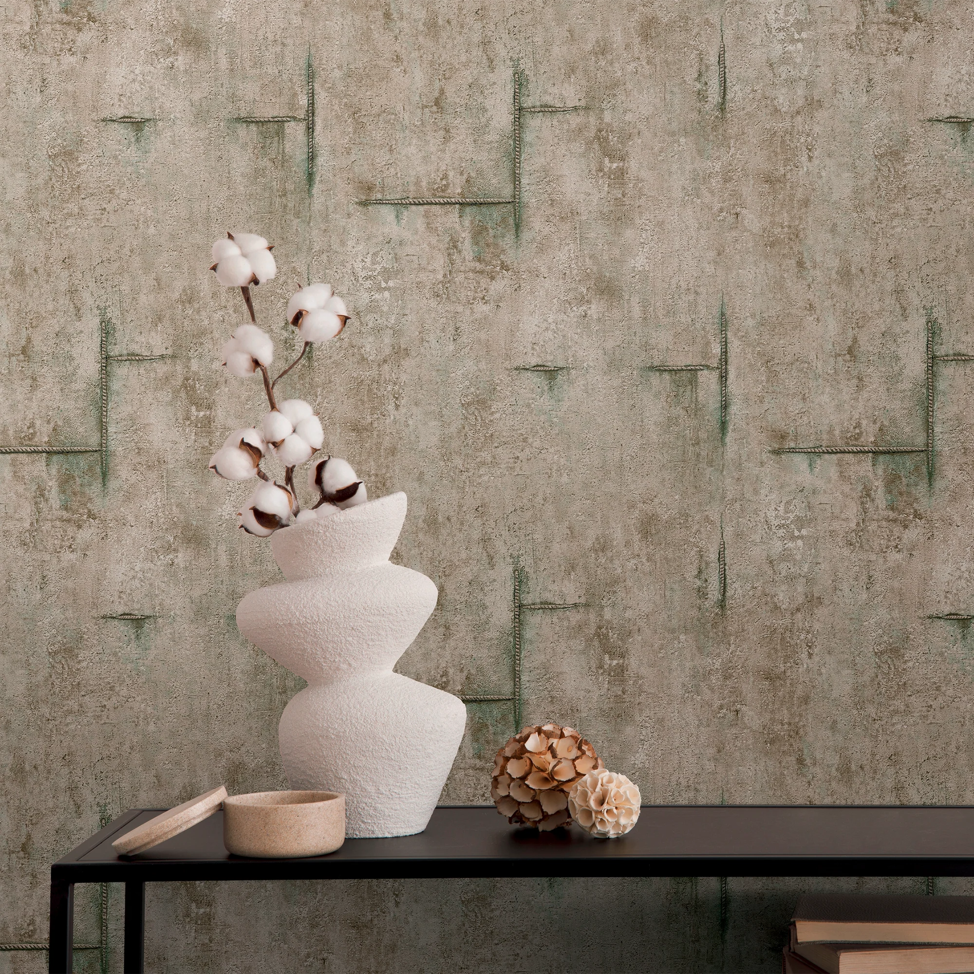 CosmoLiving Papier peint intissé GRAPHITE GROOVE taupe clair
