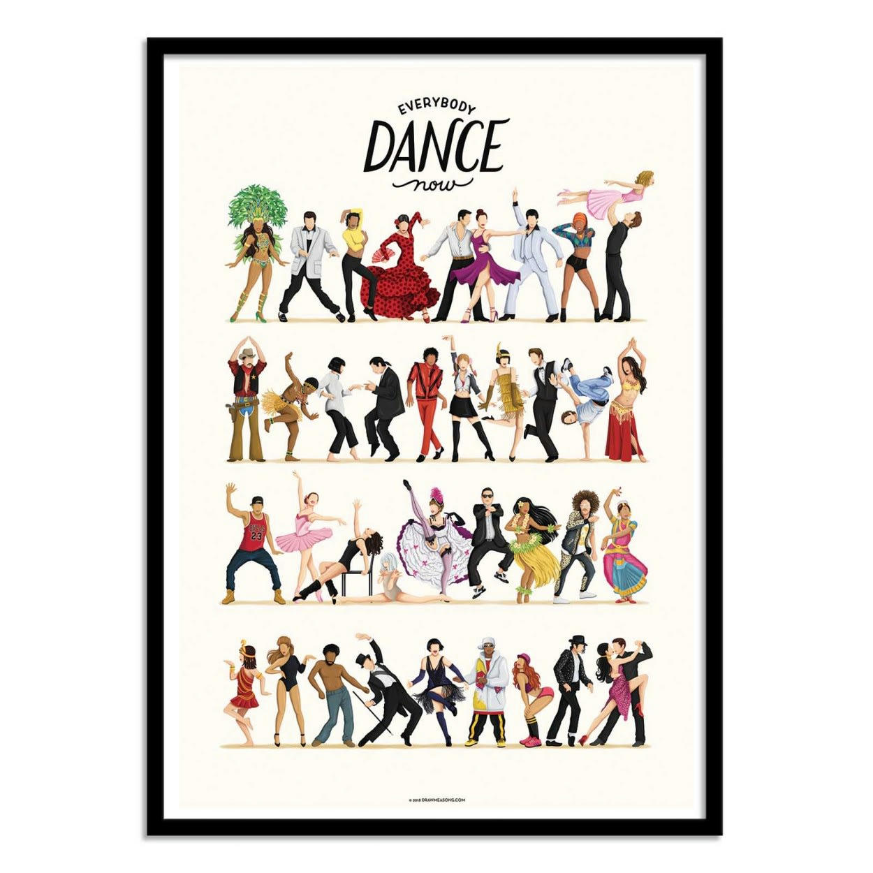 NOUR TOHME - EVERYBODY DANCE NOW - Affiche d'art 50 x 70 cm