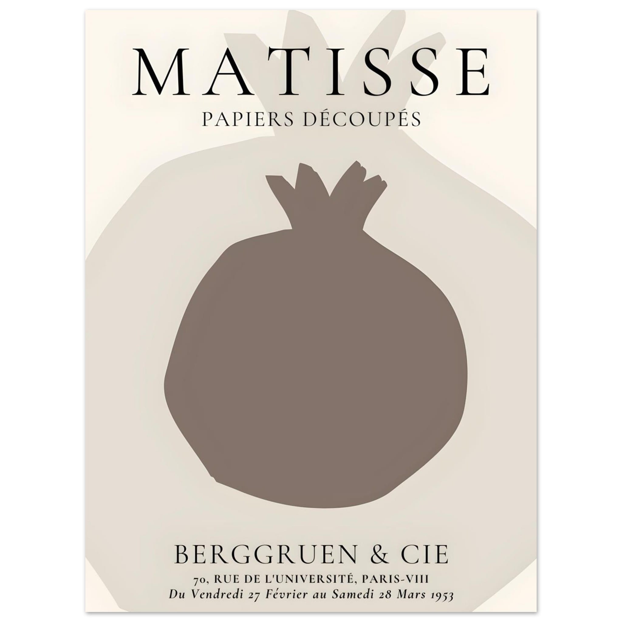 Artfulprints Poster Matisse – Still fruit  - 30x40 cm - Grijs