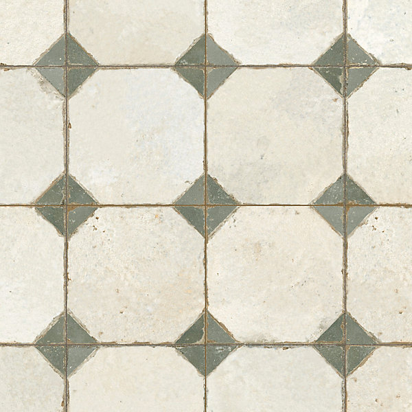 Carrelage Vintage Vert Cabochon 45x45x0,95 cm Calvero - Sol et mur intérieur (vendu par carton de 1 m²) - RO'MA CARRELAGE