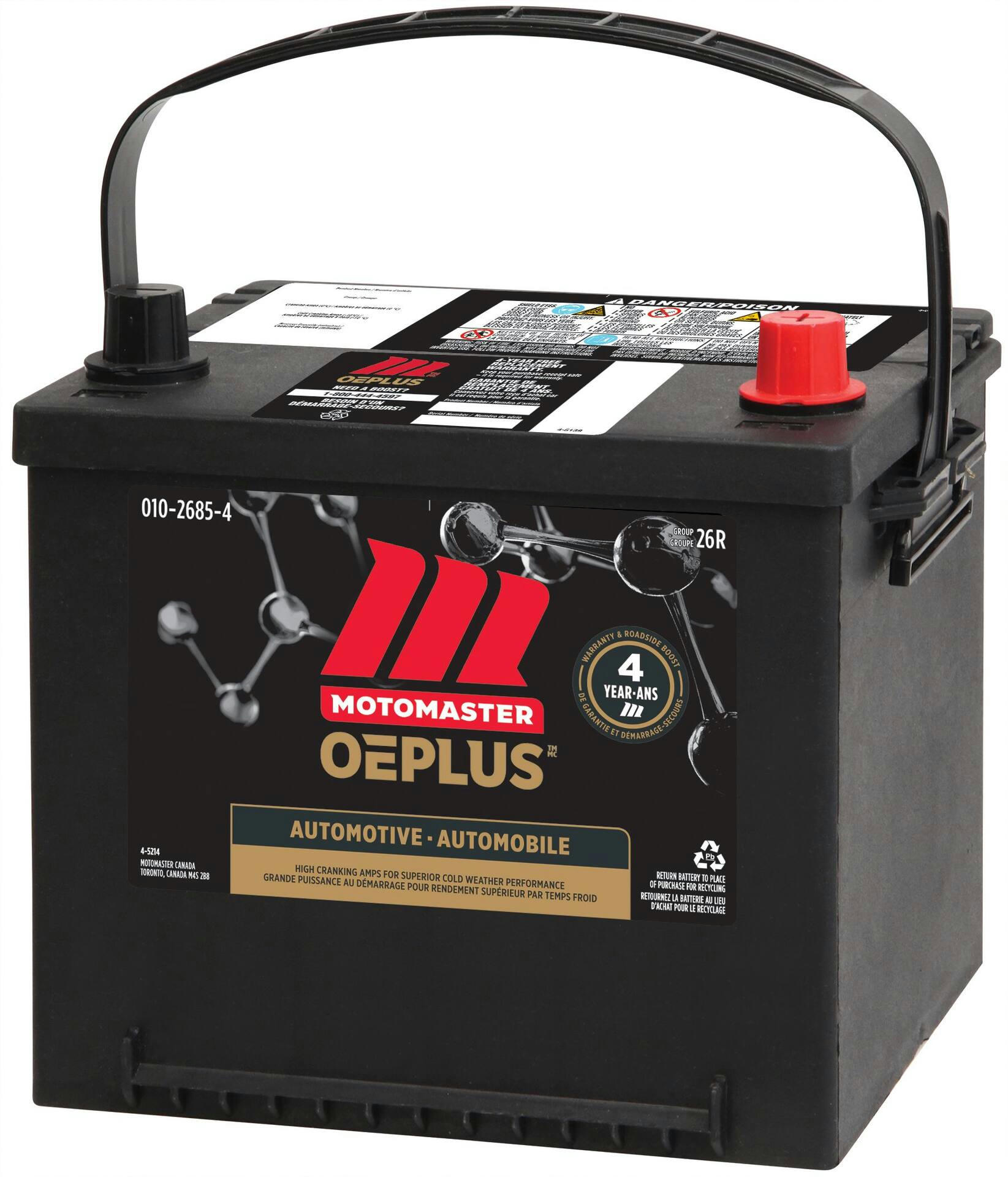 MOTOMASTER OEPLUS Group Size 26R Battery, 540 CCA