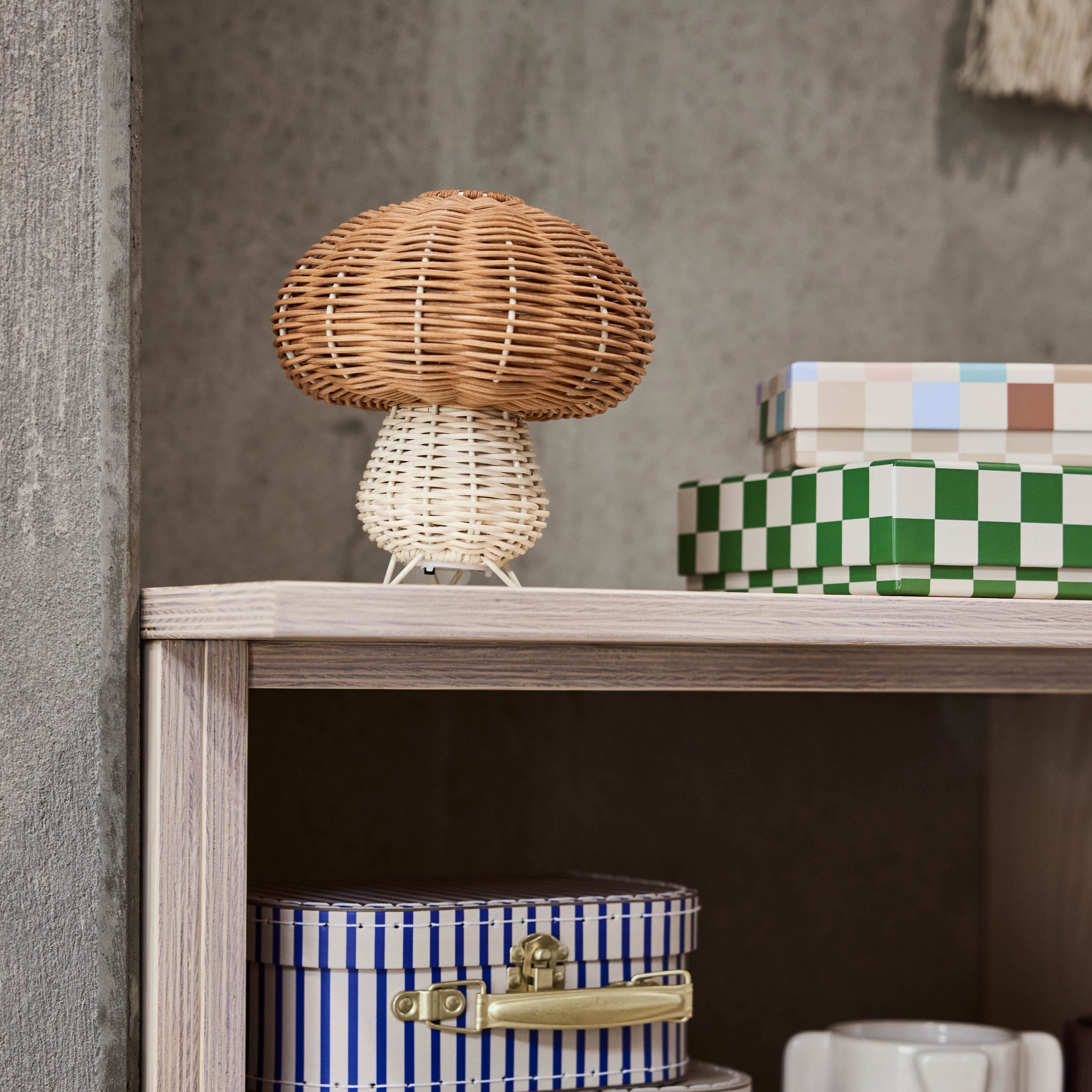 OYOY MINI Rotan Mushroom Nachtlampje