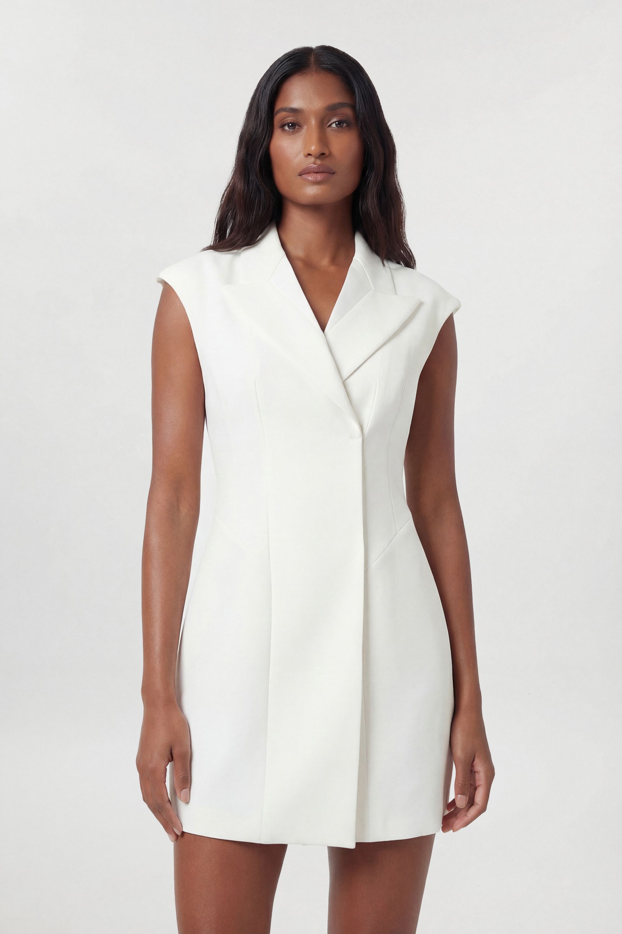 KarenMillen Petite Compact Stretch Seam Detail Tailored Mini Dress