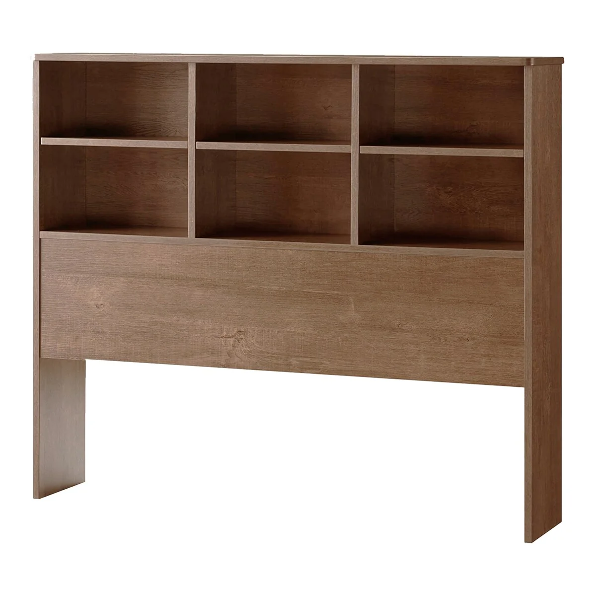 Contemporary Style Twin Size Bookcase Headboard With 6 Shelves.