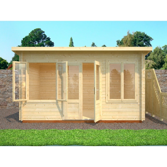 Blockbohlenhaus »Lisa«, Holz, BxHxT: 440 x 234 x 300 cm (Außenmaße inkl. Dachüberstand)