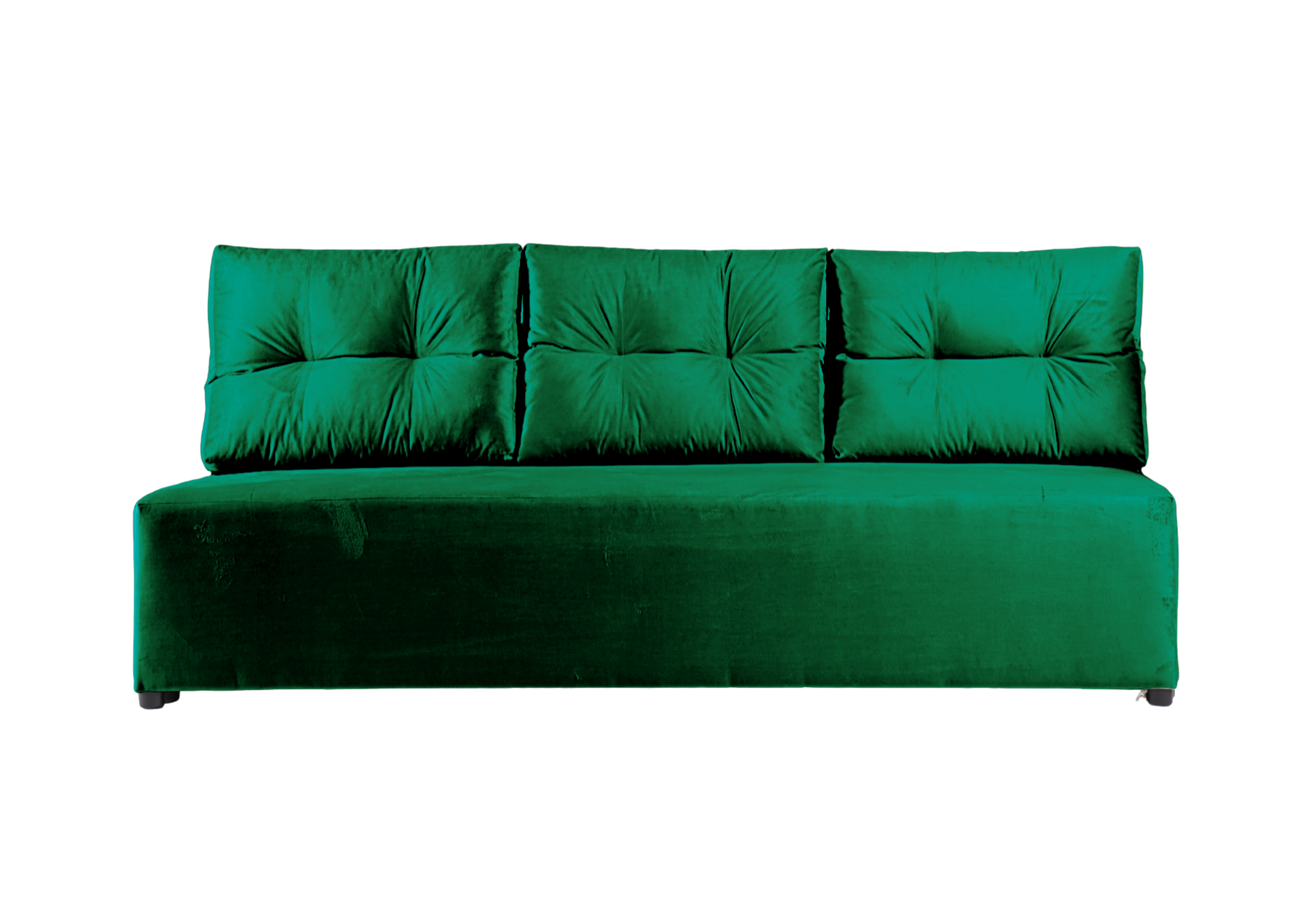 Sofa Rozkładana Trzyosobowa z Pojemnikiem PONO Zielona z Funkcją Spania