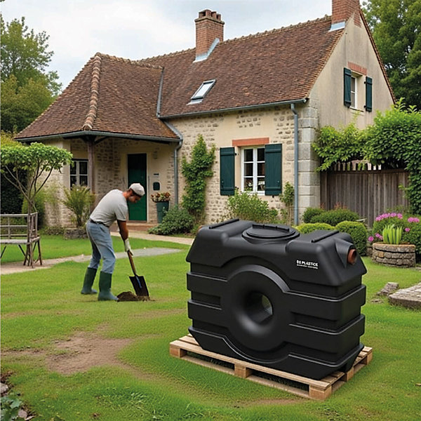 Fosse Septique Rectangulaire A Enterrer 1000 Litres DS Eau Pour 3 personnes