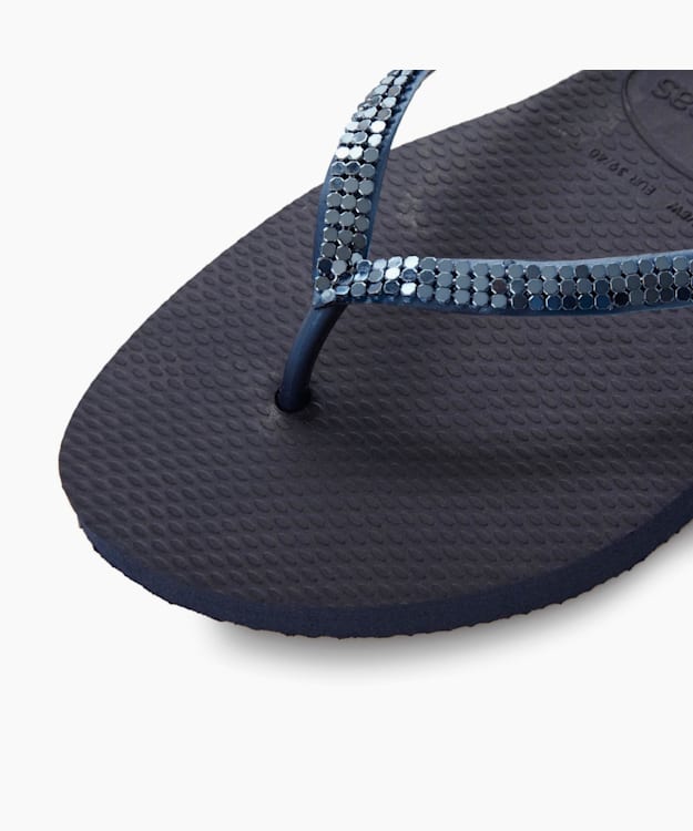 Metal Mesh Flip Flops Navy - Havaianas Slim Metal Mesh Detail Flip Flops