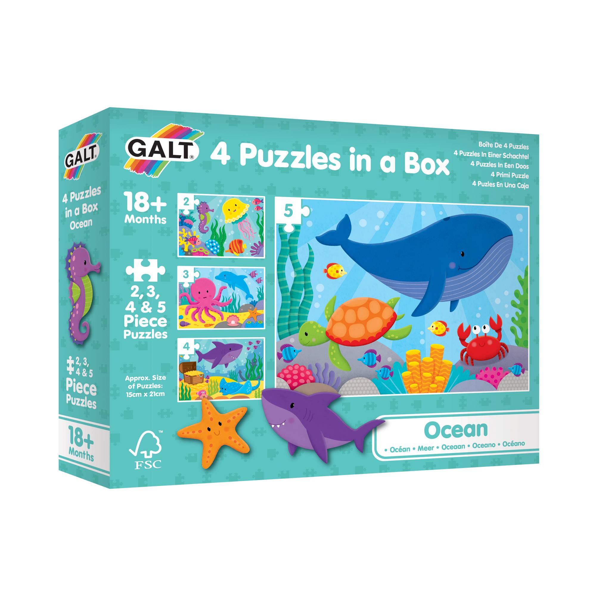 Galt Ocean 4 Puzzles in a Box
