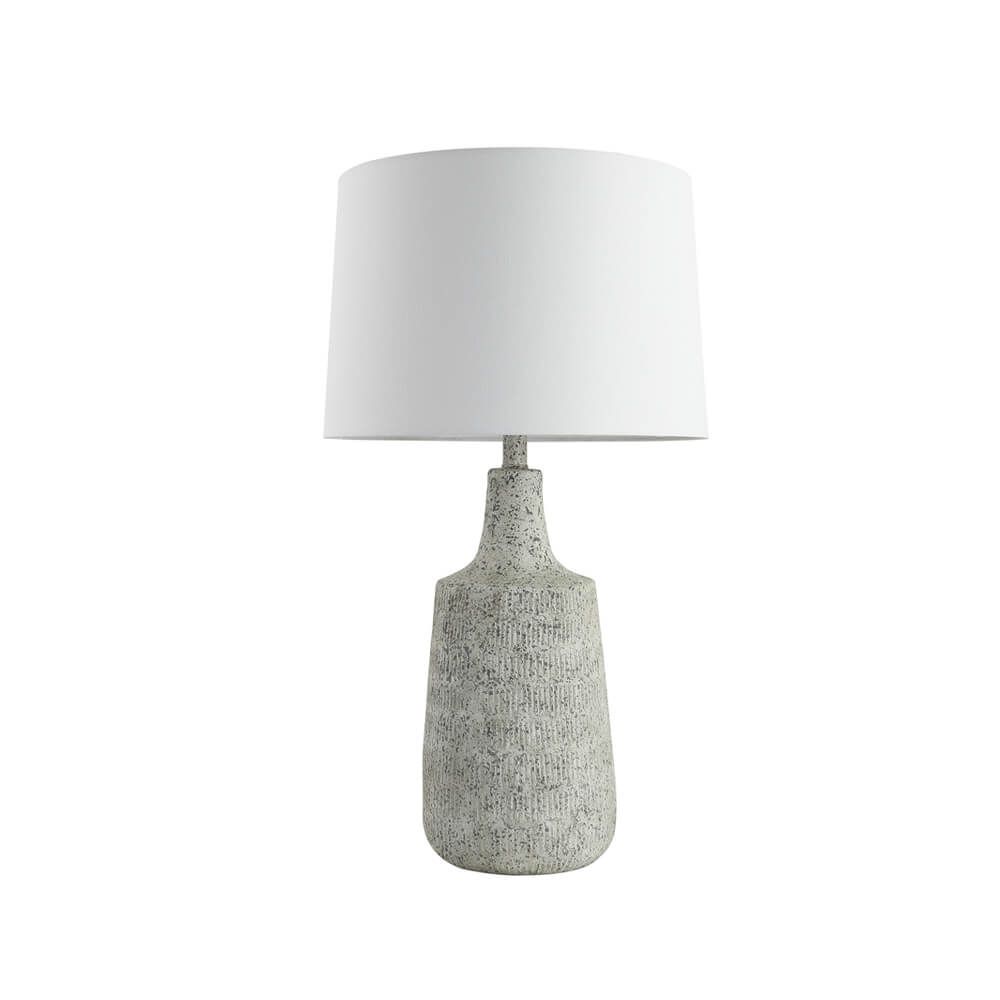 HOME DELUXE Kleine tafellamp in steenlook CARO - Wit