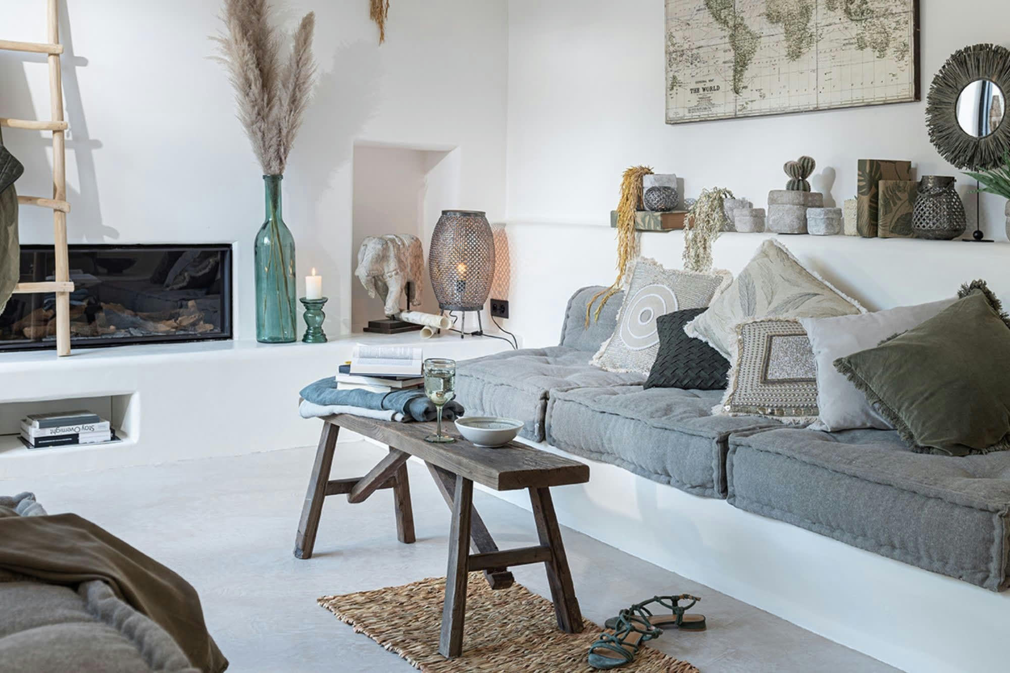 MERIDA - Banc en bois recyclé 2 places L120