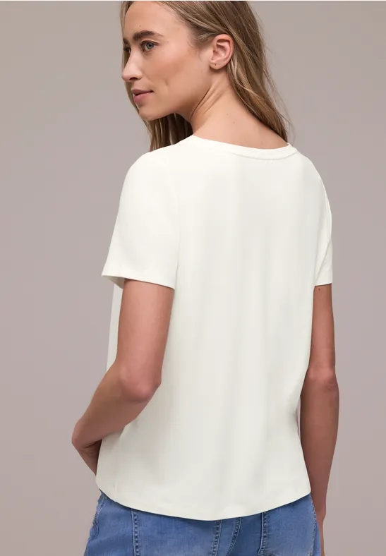 T-Shirt mit Rundhals und Wording