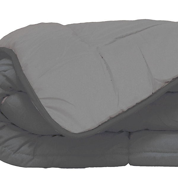 Couette d'été en microfibre bicolore (260x240 cm - Gris clair)