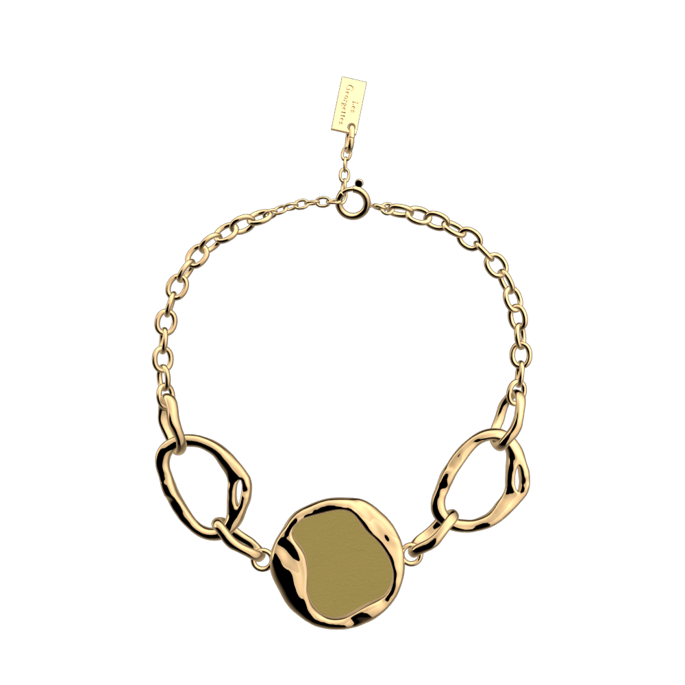 Bracelet Café Crème, cuir réversible Mochaccino / Pistache