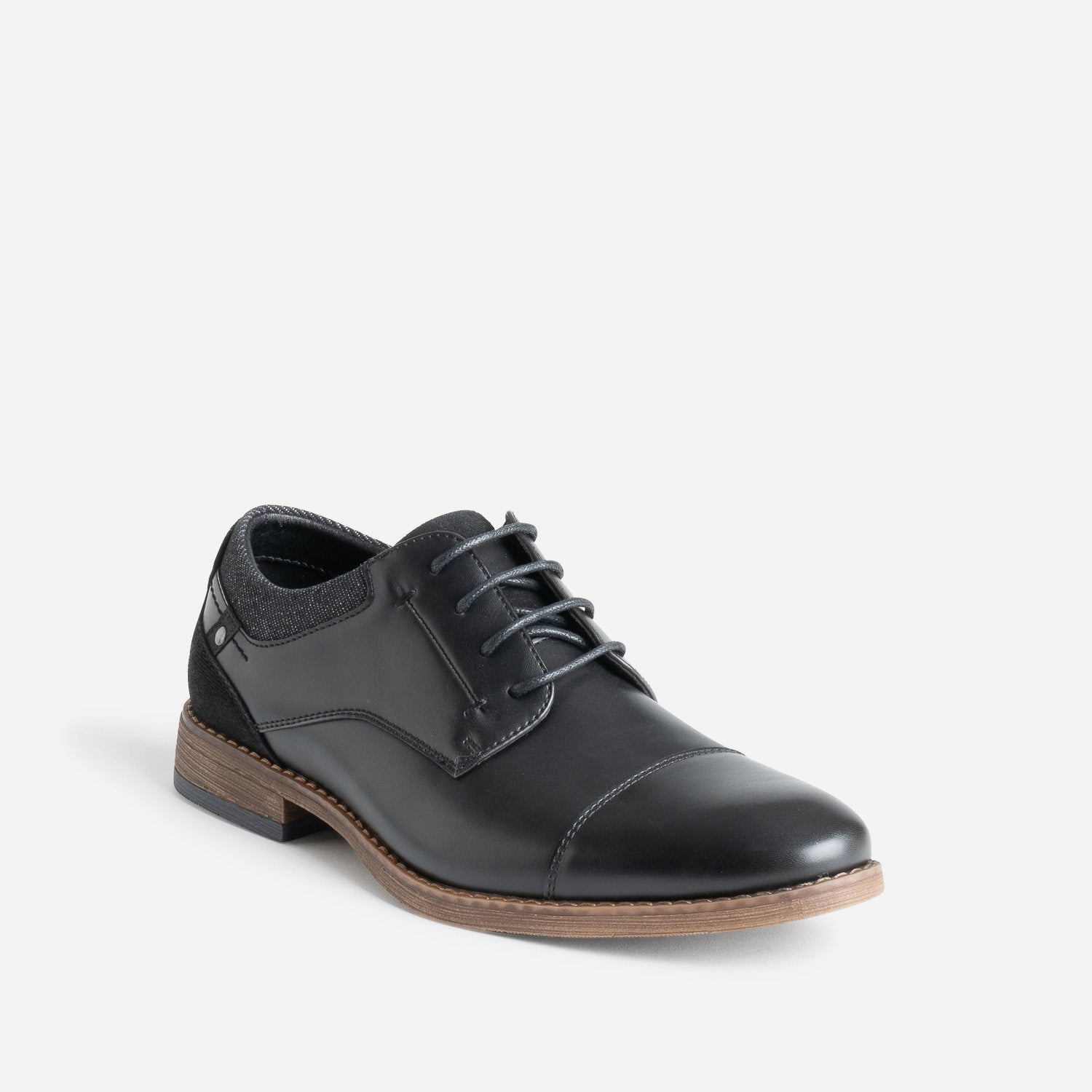 Derby noir bordé denim