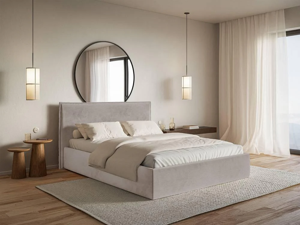 Bedframe Esmay velvet met opbergruimte 140 x 200 cm