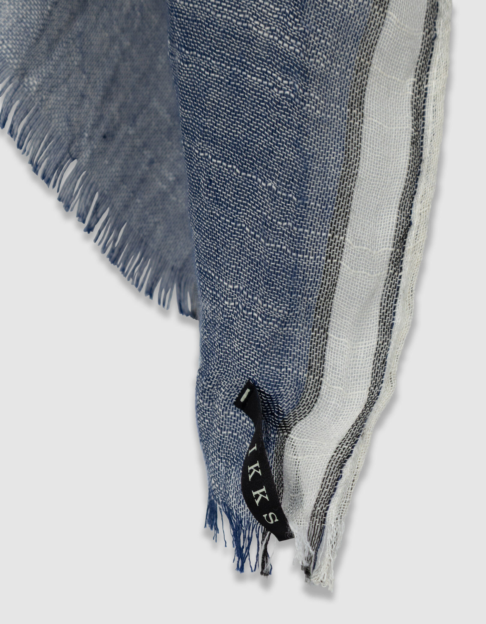 Foulard marine motif rayures contrastées Homme